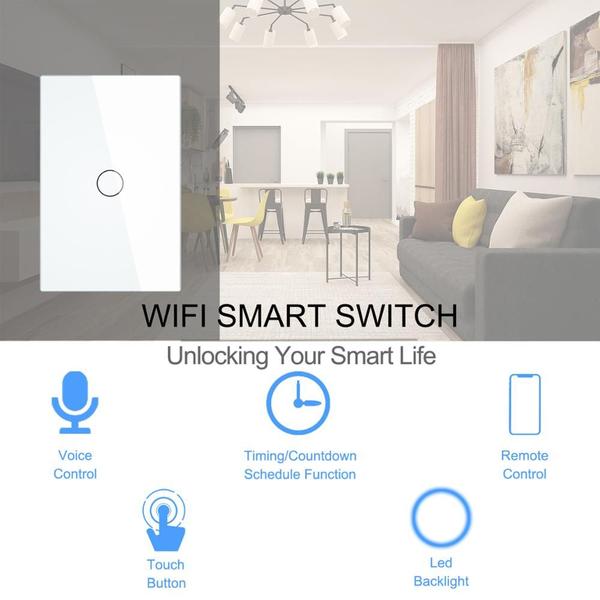 Imagem de 1 Gang 23 Light Switch Suporte Alexa Tuya App 433RF Remote W