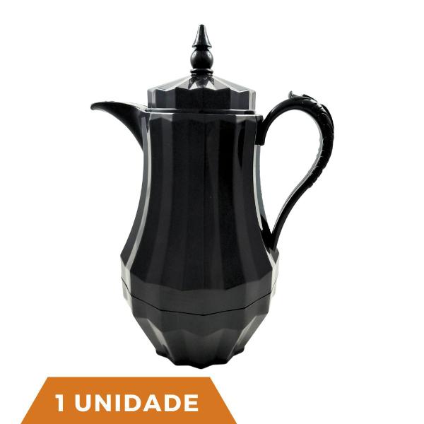 Imagem de 1 Garrafa Térmica Vintage Preta Café Leite Chá 1L Portátil