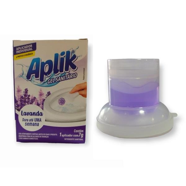 Imagem de 1 Gel Sanitário Adesivo Vaso Lavanda Marine Limão Floral Pinho Eucalipto 7g Marca Aplik - Envio Já