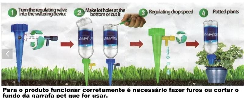 Imagem de 1 Gotejador Irrigador Para Acoplar Em Garrafa Pet Azul/Verde