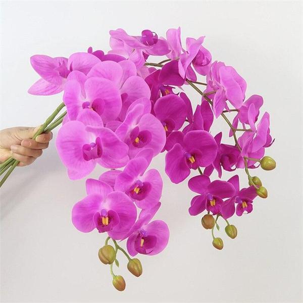 Imagem de 1 Haste De Orquídea Artificial Silicone Para Decorações 69cm