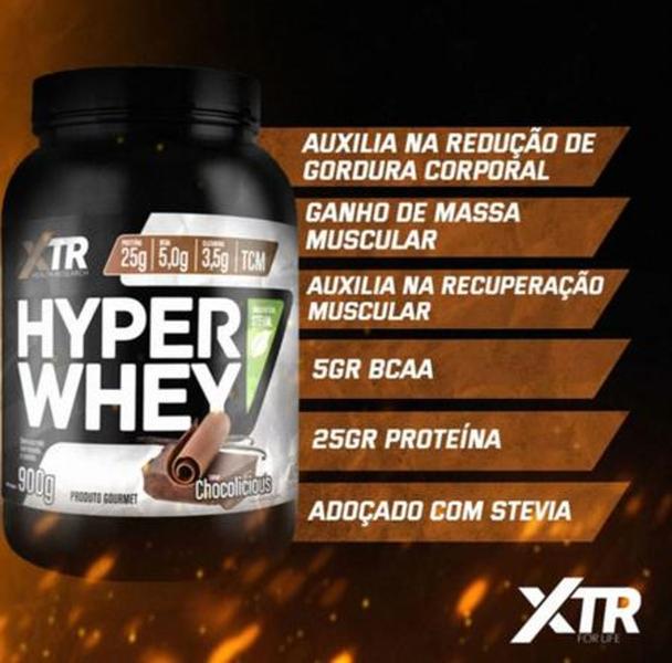 Imagem de 1 hyper whey stevia 900g - sabor chocolicious - xtr