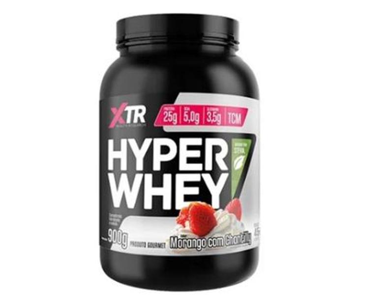 Imagem de 1 hyper whey stevia 900g - sabor morango com chantilly- xtr