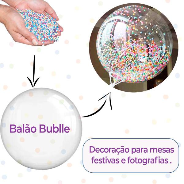 Imagem de 1 Isopor(Pérola)Bolinha Slime Puff Artesanato Colorido 500Ml