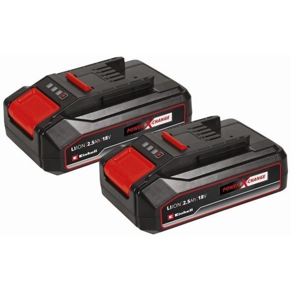 Imagem de 1 Kit Bateria Power X-change 2 Unidades 18v 2,5ah Twinpack e 1 Kit Carregador Bivolt com Bateria 18 Vermelho/Preto