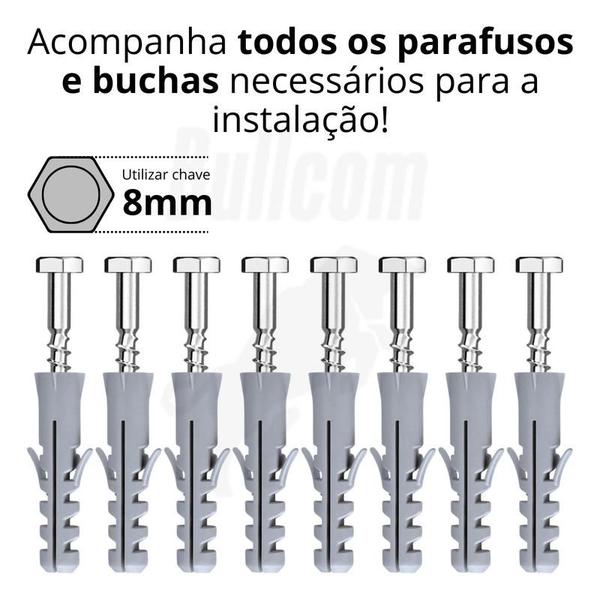 Imagem de 1 Kit Gancho De Rede Reforçado C/ 8 Parafuso E Bucha 150kg