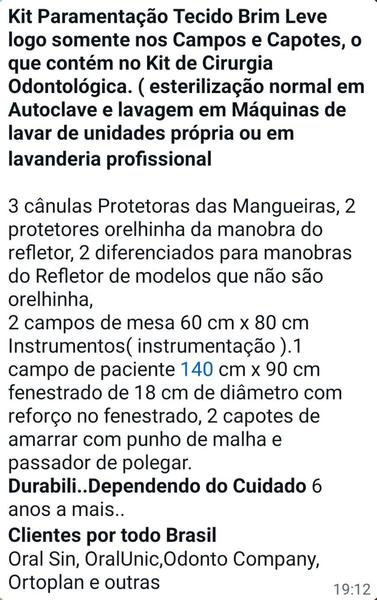 Imagem de 1 Kit Paramentação Cirurgia Odontologica Franquia Oral Sin de Campos Cirúrgicos e Capotes Cirurgico.