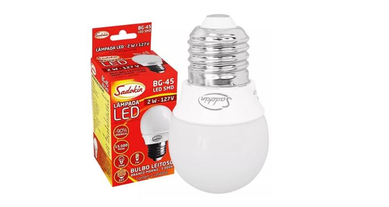 Imagem de 1 Lâmpadas Led Bolinha 127v E27 Branco Quente 3000k Camarim