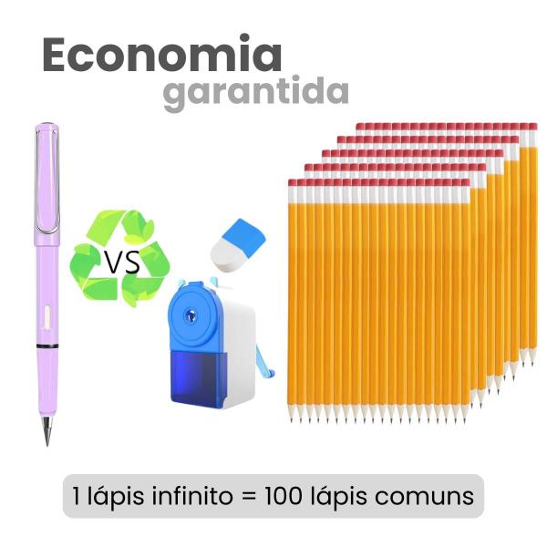 Imagem de 1 Lápis Infinito Eterno Equivale A 100 Lápis Comuns Com Borracha Interna