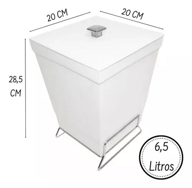 Imagem de 1 Lixeira Branca 6,5l P/ Banheiro Lavabo Escritório