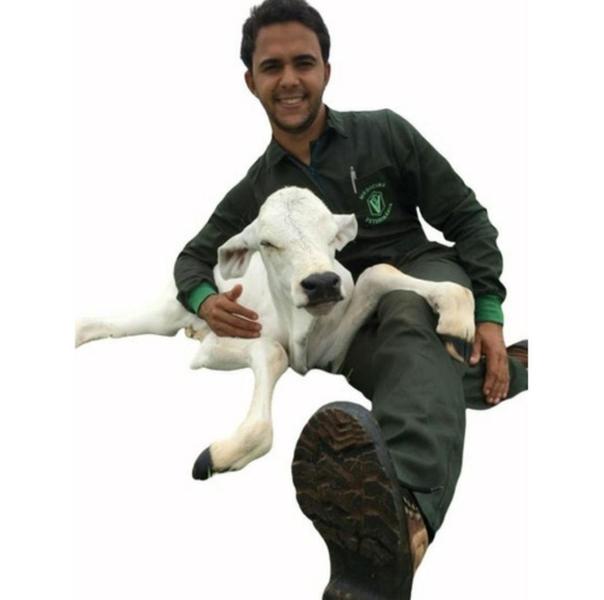 Imagem de 1 Macacão Veterinário Vestmedic Unissex Verde Escuro Manga Curta tecido Brim Leve 100% algodão C/B