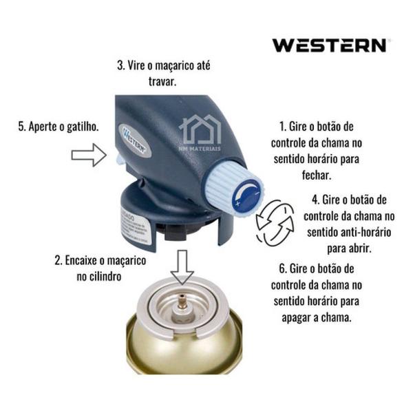 Imagem de 1 Maçarico Western 6019 + 1 refil Nautika227g