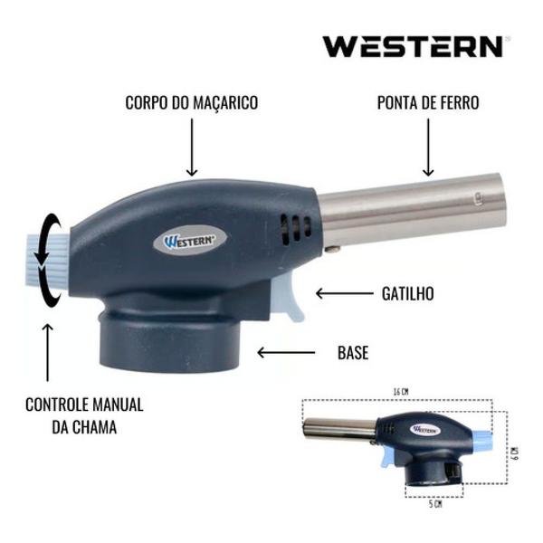 Imagem de 1 Maçarico Western 6019 + 1 refil Nautika227g