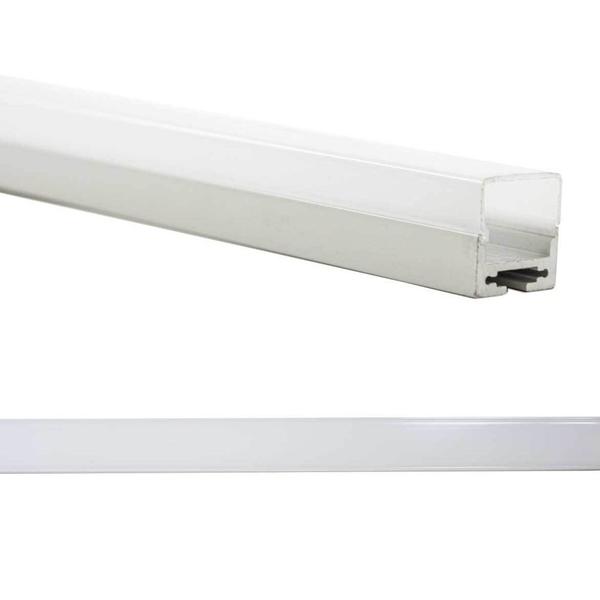 Imagem de 1 metro de Perfil Branco Sobrepor 20mm Alumínio P/ Fita Led St1098