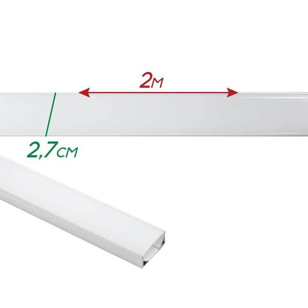 Imagem de 1 metro de Perfil Sobrepor Branco Alumínio 27mm P/ Fita Led St1099