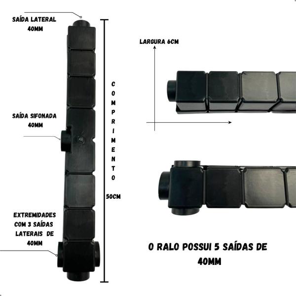 Imagem de 1 Metro Ralo Linear Sifonado Pluvial Com Grelha Em Alumínio