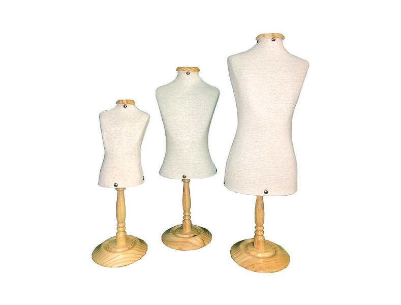 Imagem de 1 Mini Busto Expositor De Roupa Pet P Cru Com Pedestal