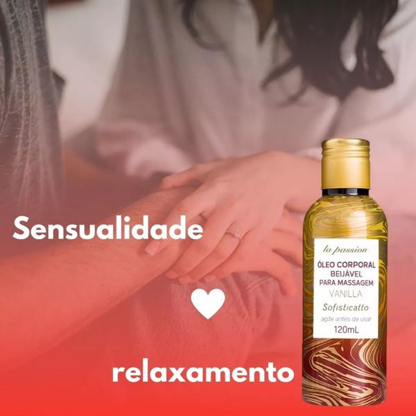 Imagem de 1 Óleo Beijável Vanilla + 2 Óeo Shock Plus Morango para Massagem Sensual Quente