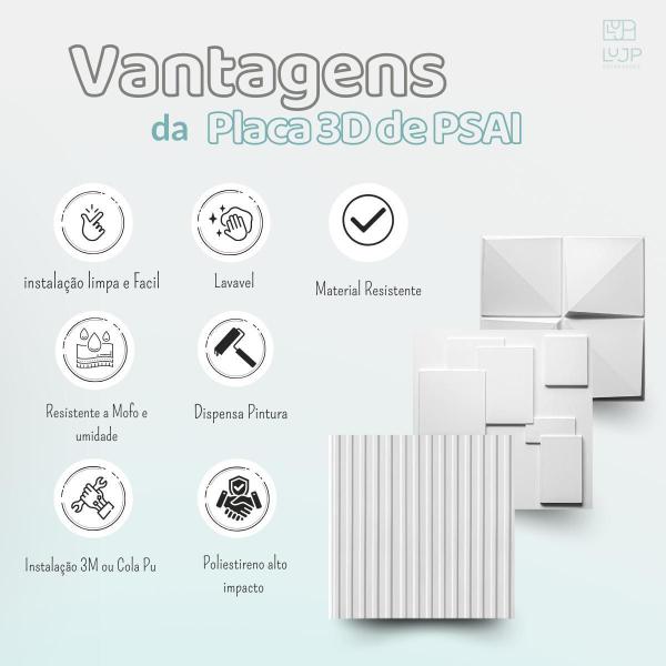 Imagem de 1 Painel Ripado Placas 3D Revestimento De Ambiente 50Cmx50Cm