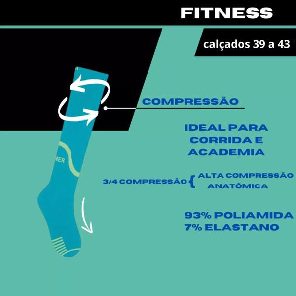 Imagem de 1 Par Meia Academia Ciclismo Corrida Cano Alto Compressão Selene Tam 39 a 43