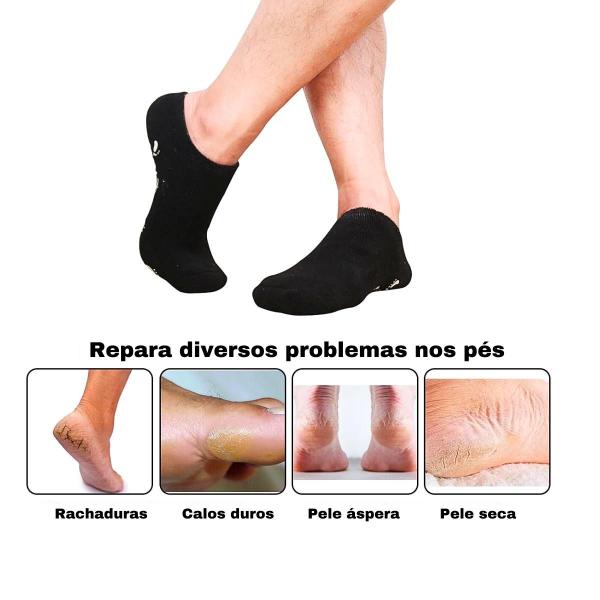 Imagem de 1 Par Meias de Gel Masculinas Sortidas Tratamento nos Pés 