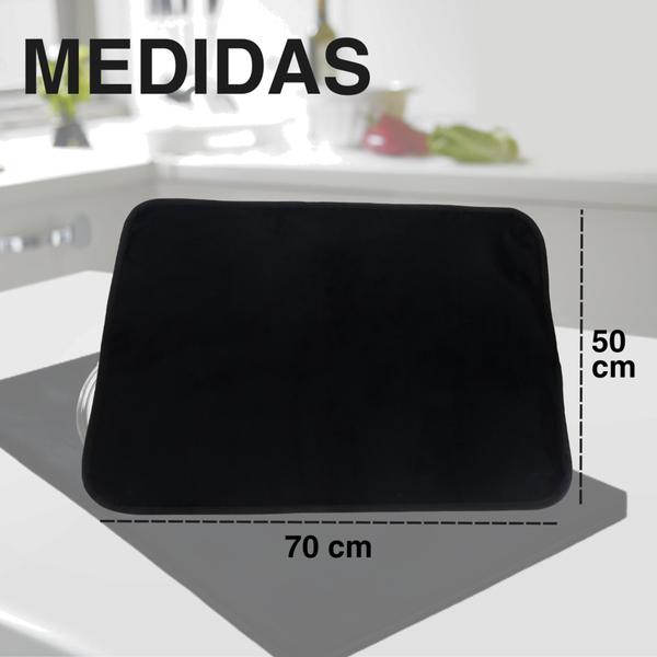 1 Pc, Base para Secagem de Taças, Bar, 70x50cm, Preto, Absorvente, Prático e Ecológico - Vila Flor Imagem de 1 Pc, Base para Secagem de Taças, Bar, 70x50cm, Preto, Absorvente, Prático e Ecológico - Vila Flor