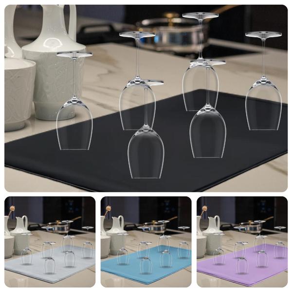 1 Pc, Base para Secagem de Taças, Bar, 70x50cm, Preto, Absorvente, Prático e Ecológico - Vila Flor Imagem de 1 Pc, Base para Secagem de Taças, Bar, 70x50cm, Preto, Absorvente, Prático e Ecológico - Vila Flor