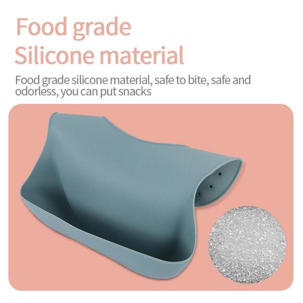 Imagem de 1 PC Silicone Baby Bib, Cor Sólida Simples, Ajustável