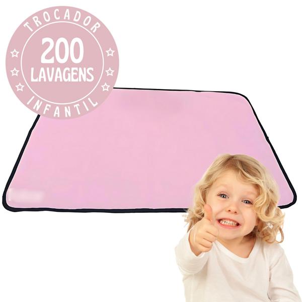 Imagem de 1 pc Trocador Portátil 100x70 Bebê Absorvente Acolchoado Multiuso - Rosa - Vila Flor