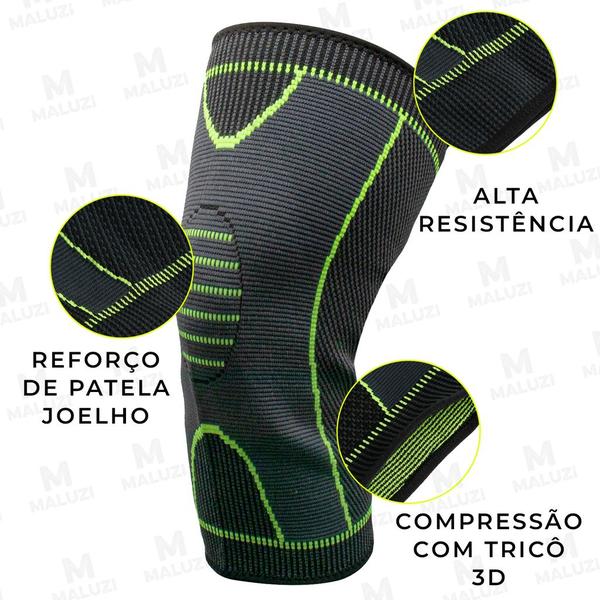 Imagem de 1 pcs joelheira de compressão suporte alongar listra manga esporte protetor elástico longo kneepad cinta voleibol corren