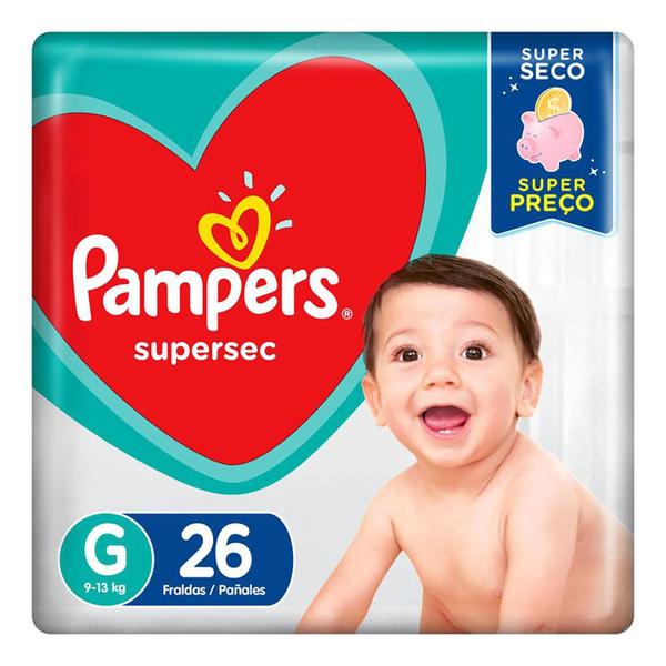 Imagem de 1  Pct de Fralda Descartável Pampers Supersec Barato Tamanho G