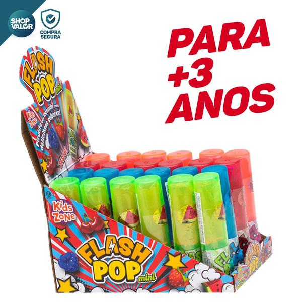 Imagem de 1 Pirulito Que Acende Flash Pop Mini Bastão 17g - Sabores