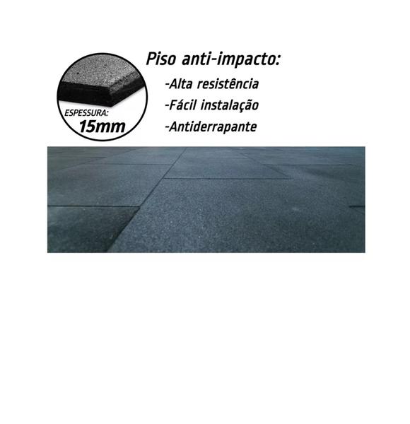 Imagem de 1 Placa Piso Borracha Academia Exercício Funcional playground 50x50x15mm