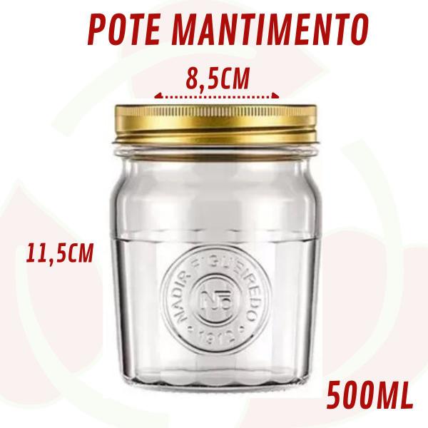 Imagem de 1 Pote Americano Mantimento Vintage Retro Tampa Tempero 500ML