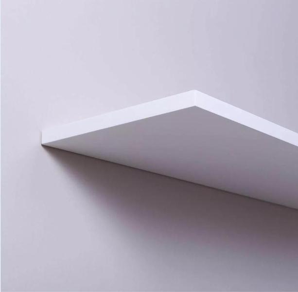 Imagem de 1 Prateleira 40X20Cm 100% Mdf Branco Com Suporte Invisível