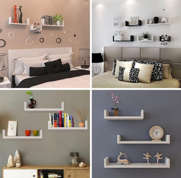 Imagem de 1 Prateleiras U 50cm Nicho MDF Branco Livros Decoração