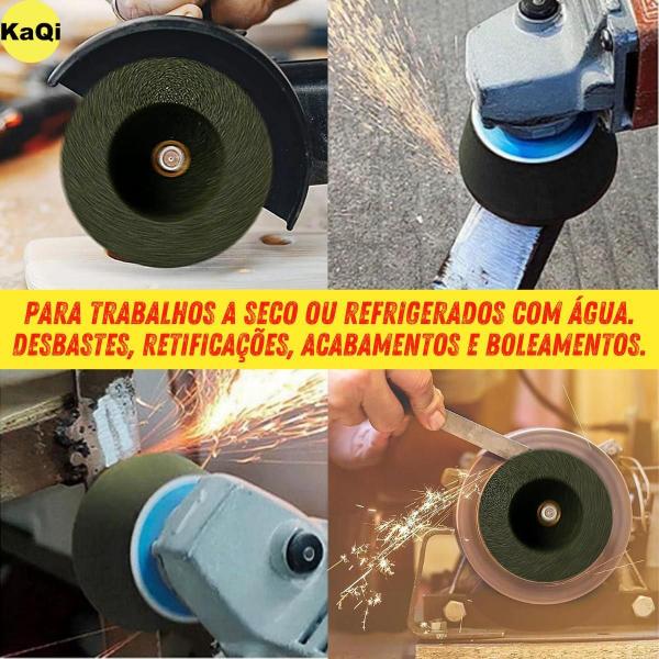 Imagem de 1 Rebolo Copo Cônico 4 Polegadas Grão 120 Rosca M14 Mármore