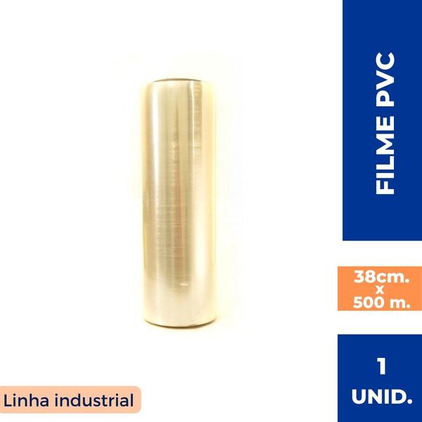 Imagem de 1 Rolo Bobina Filme Pvc Industrial 38cmx500m