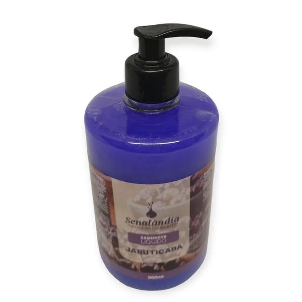 Imagem de 1 Sabonete Líquido Grande 500ml Cheiroso de Jabuticaba Válvula Pump da Senalândia Aromas - Envio Já