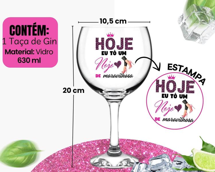 Imagem de 1 Taça Gin Tônica Estampada 630Ml Vidro Mulheres Maravilhosa