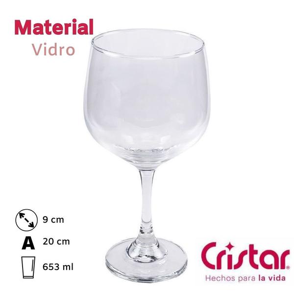 Imagem de 1 Taça Ginebra 653ml Vidro Vinhos Gin Tonica Coqueteis Pubs Pizzaria Buffet Bistro Restaurante