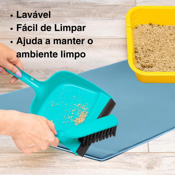 Imagem de 1 Tapete Absorvente para Patinhas Gato Lavável - 70x50 Azul - Alta Absorção Quality