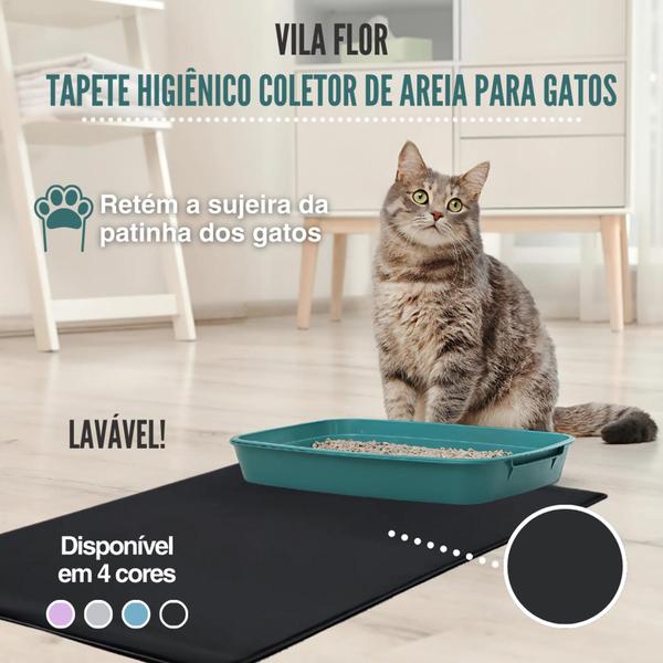 Imagem de 1 Tapete Absorvente para Patinhas Gato Lavável - 70x50 Preto - Alta Absorção Quality