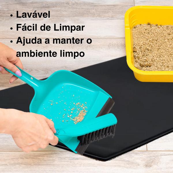 Imagem de 1 Tapete Coletor de Areia Gato 200 Lavagens - 70x50 Preto - Alta Absorção Quality