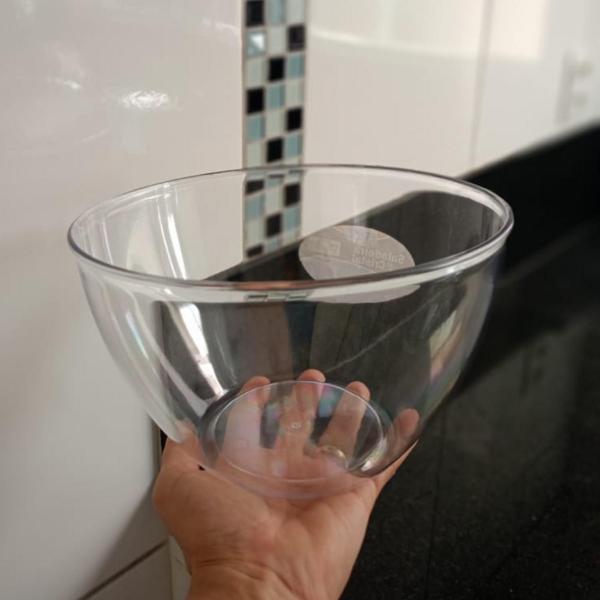 Imagem de 1 Tigela Saladeira ACRÍLICA Cristal Transparente 3500ml, Tijela Bowl ACRÍLICA Resistente