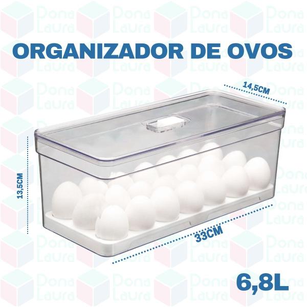 Imagem de 1 Un Organizador Porta Ovos Alto Retangular Grande Com Tampa