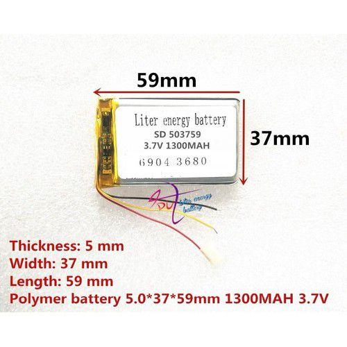 Imagem de 1 Unidade 503759 3 Fios 3,7v 5mm X 37mm X 59mm 1300mah nova