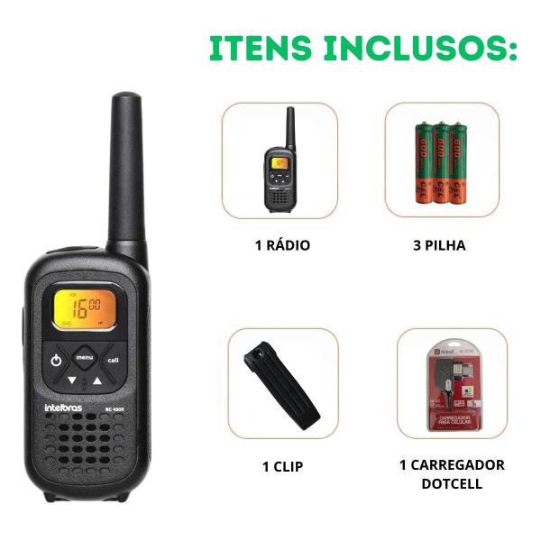 Imagem de 1 Unidade de Rádio Comunicador RC4002 Com pilha, clip e Dotcell