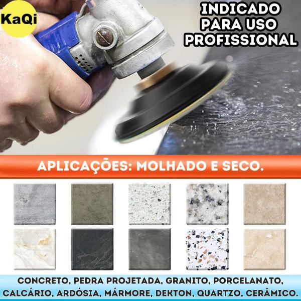 Imagem de 1 X Lixa Discos Grão 4 Pol.100mm Diamantada Liso Polir Lixadeira Granito Mármore KaQi