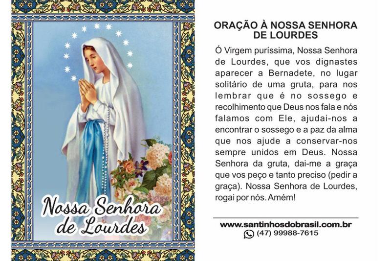 Imagem de 10.000 Santinho N S Sra Nossa Senhora de Lourdes (oração no verso) - 7x10 cm